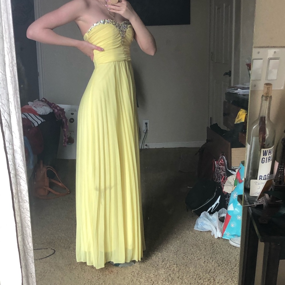 Yellow Bling Prom Dress